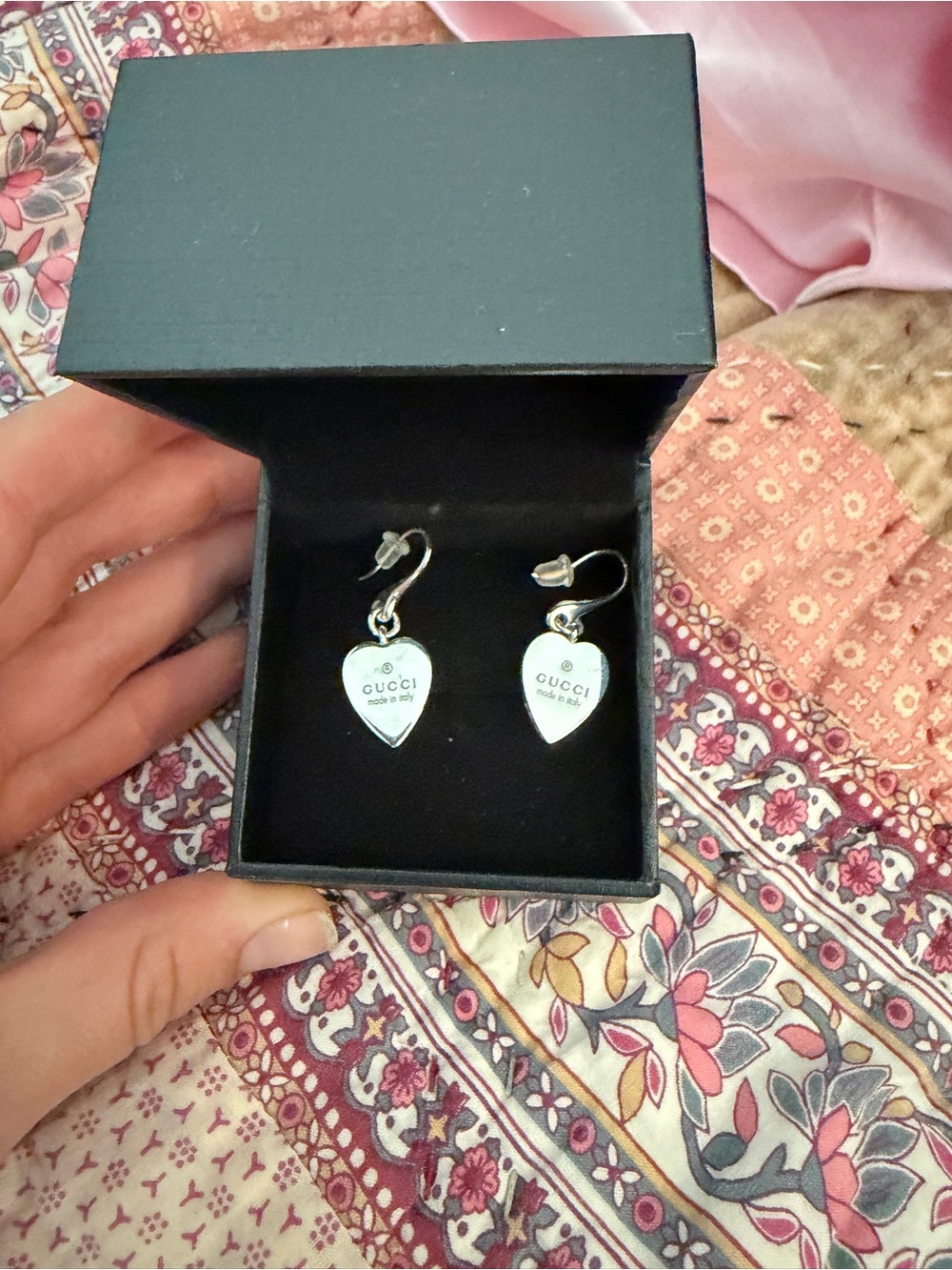 Gucci Silver Heart Drop Earrings - Silver - Picture 5 of 6
